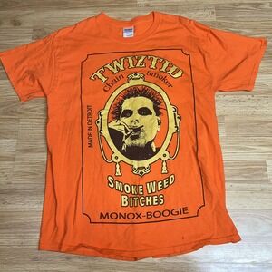 Vtg Twiztid Chain Smoker Monox-Boogie T Shirt‎ Orange Double Sided Men's Large